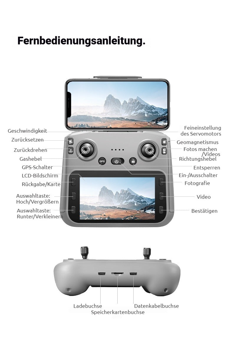 RG800MAX Drone - 3 Batteries, 4.5-inch HD Large Screen Remote Controller, 5km 5G Digital Relay Video Transmission, Brushless Motors, GPS, Laser Obstacle Avoidance, Easy Flight Operation for Beginners