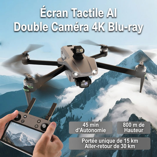 Drone M15 PRO MAX | Charge utile de largage 600g, Gimbal mécanique 3 axes, Évitement d’obstacles laser 360°, 45min autonomie, Vol 30km aller-retour, Caméra 4K 48MP avec télécommande écran tactile
