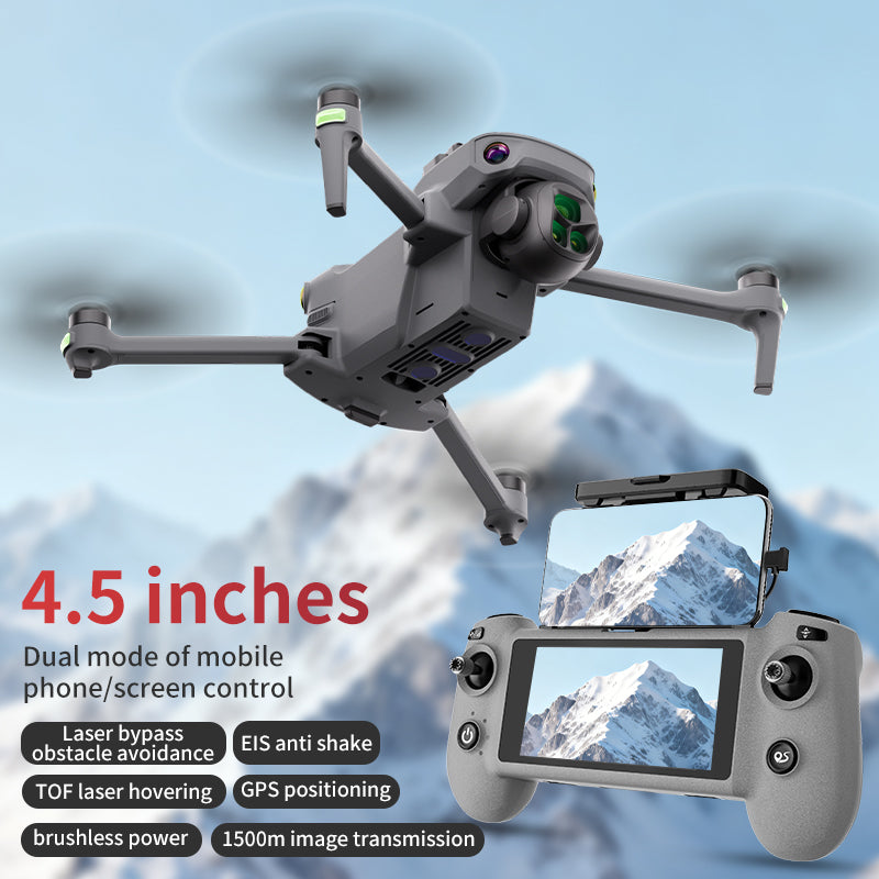 K7 Drone with Touchscreen Remote Controller, 8K Digital Image Transmission, HD Aerial Shooting, GPS Auto Return, Long Flight Time, Airdrop Function, Dual Batteries, Laser Obstacle Avoidance & Thermal Imaging