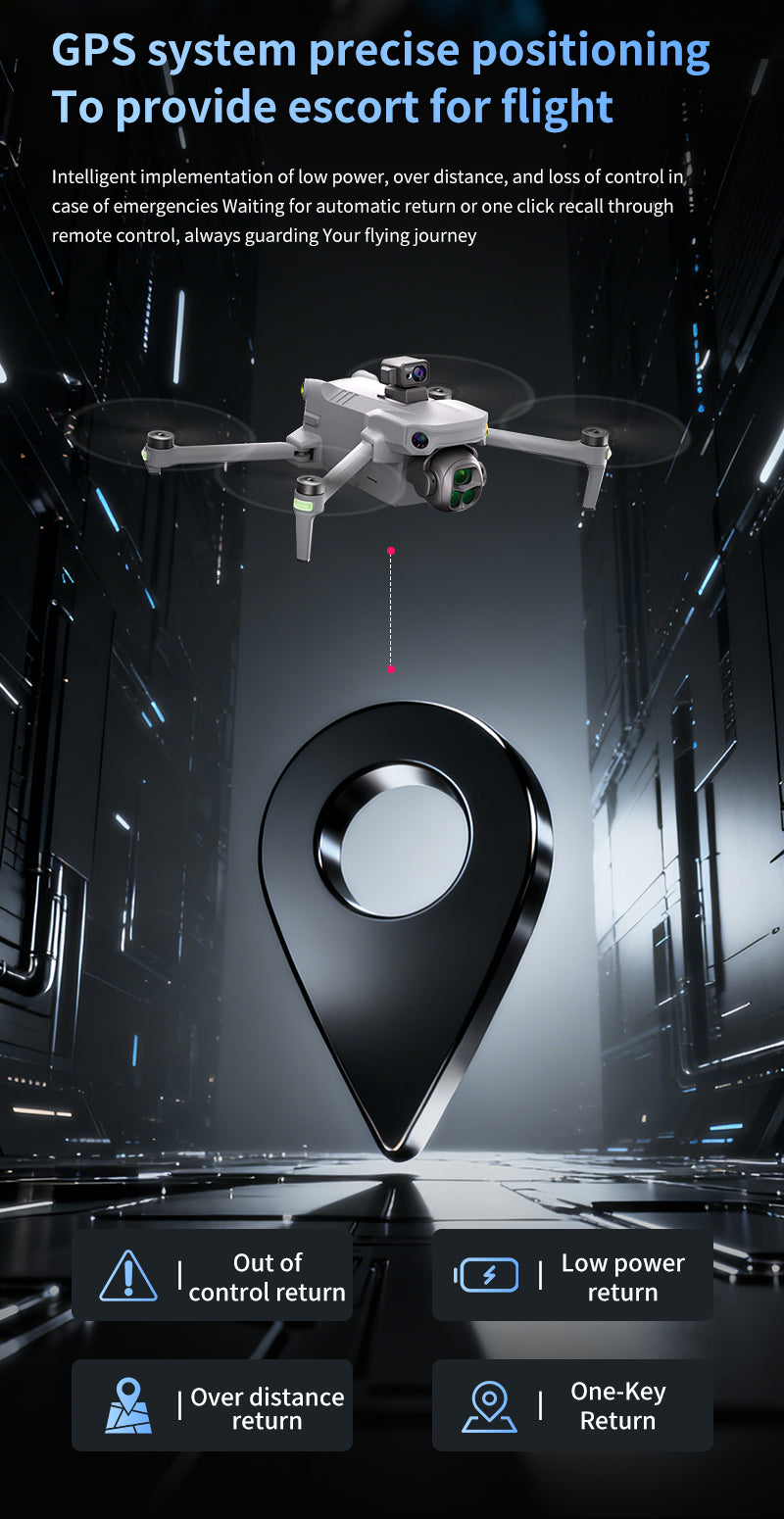 K7 Drone with Touchscreen Remote Controller, 8K Digital Image Transmission, HD Aerial Shooting, GPS Auto Return, Long Flight Time, Airdrop Function, Dual Batteries, Laser Obstacle Avoidance & Thermal Imaging