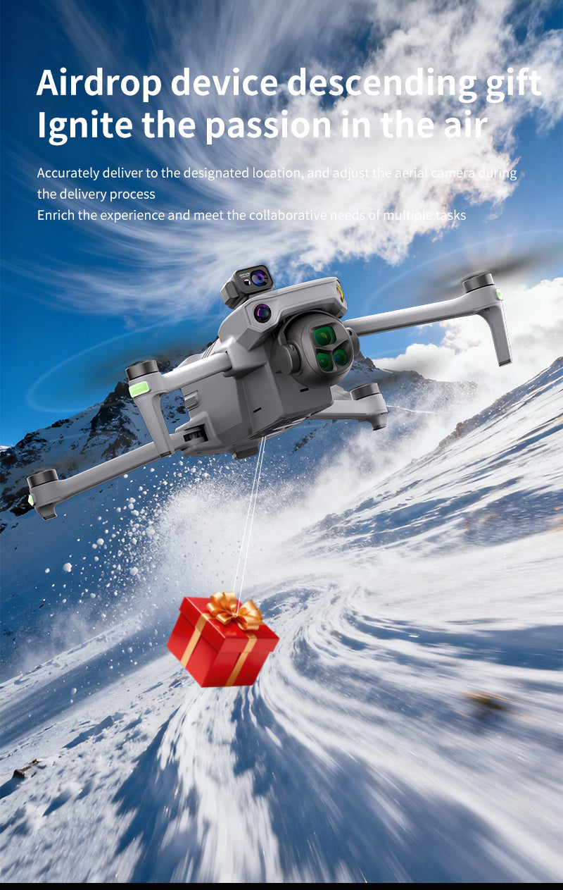 K7 Drone with Touchscreen Remote Controller, 8K Digital Image Transmission, HD Aerial Shooting, GPS Auto Return, Long Flight Time, Airdrop Function, Dual Batteries, Laser Obstacle Avoidance & Thermal Imaging