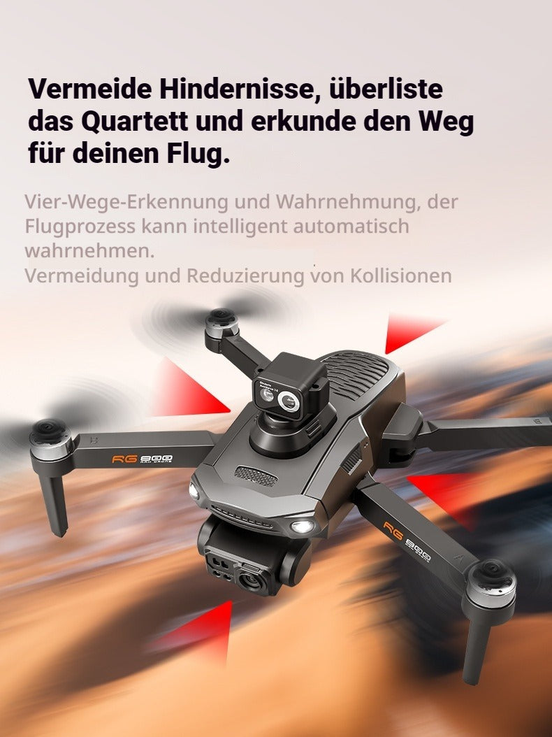 RG800MAX Drone - 3 Batteries, 4.5-inch HD Large Screen Remote Controller, 5km 5G Digital Relay Video Transmission, Brushless Motors, GPS, Laser Obstacle Avoidance, Easy Flight Operation for Beginners