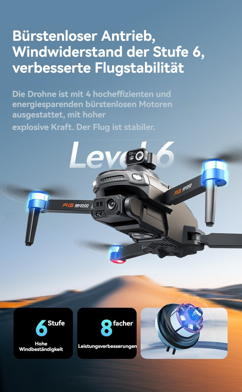 RG800MAX Drone - 3 Batteries, 4.5-inch HD Large Screen Remote Controller, 5km 5G Digital Relay Video Transmission, Brushless Motors, GPS, Laser Obstacle Avoidance, Easy Flight Operation for Beginners