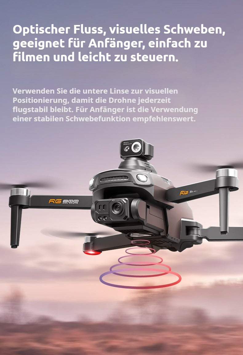 RG800MAX Drone - 3 Batteries, 4.5-inch HD Large Screen Remote Controller, 5km 5G Digital Relay Video Transmission, Brushless Motors, GPS, Laser Obstacle Avoidance, Easy Flight Operation for Beginners