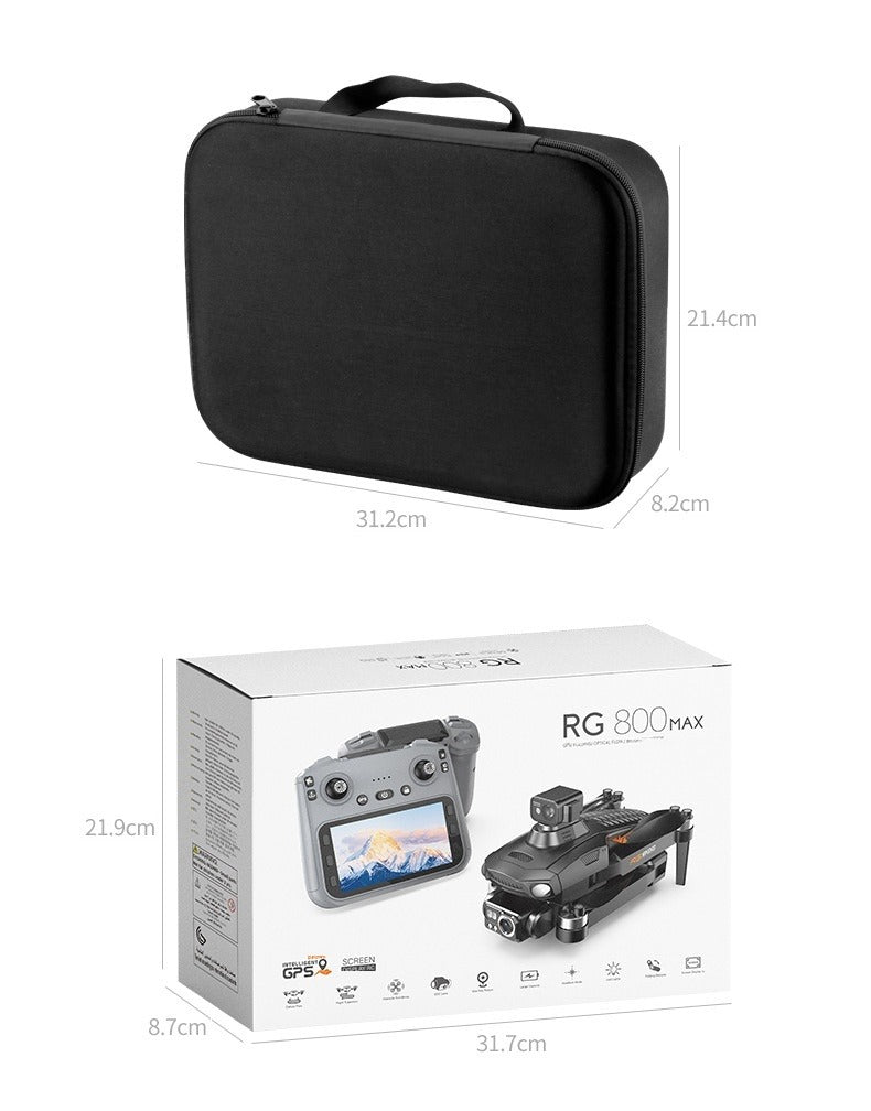RG800MAX Drone - 3 Batteries, 4.5-inch HD Large Screen Remote Controller, 5km 5G Digital Relay Video Transmission, Brushless Motors, GPS, Laser Obstacle Avoidance, Easy Flight Operation for Beginners