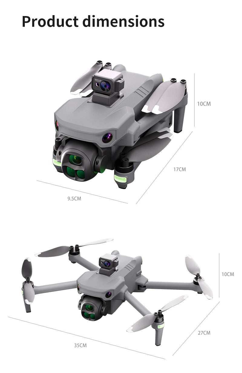 K7 Drone with Touchscreen Remote Controller, 8K Digital Image Transmission, HD Aerial Shooting, GPS Auto Return, Long Flight Time, Airdrop Function, Dual Batteries, Laser Obstacle Avoidance & Thermal Imaging