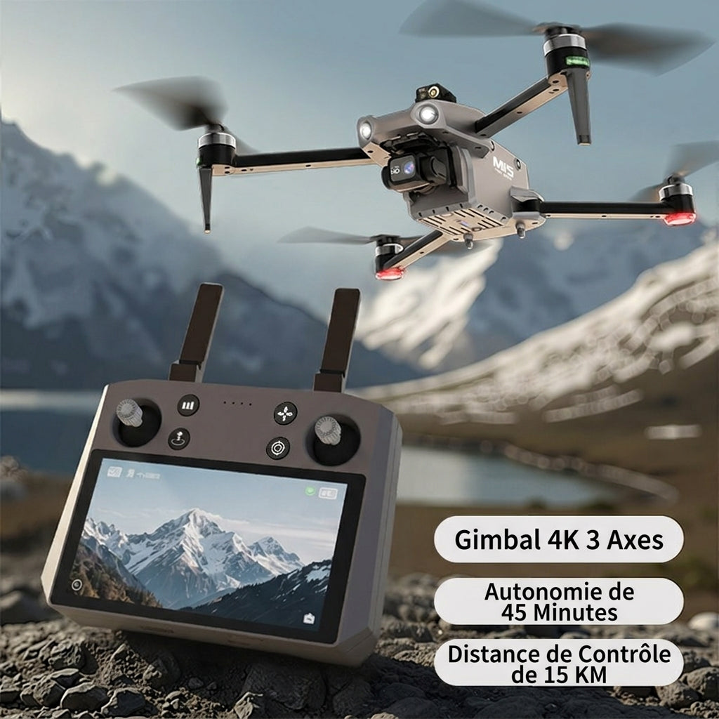 Drohne M15 PRO MAX | 600g Abwurfnutzlast, 3-Achsen-Gimbal, 360°-Laser-Hindernisvermeidung, 45 Min. Flugzeit, 30 km Hin- und Rückflugreichweite, 4K 48MP Kamera mit Touchscreen-Fernbedienung