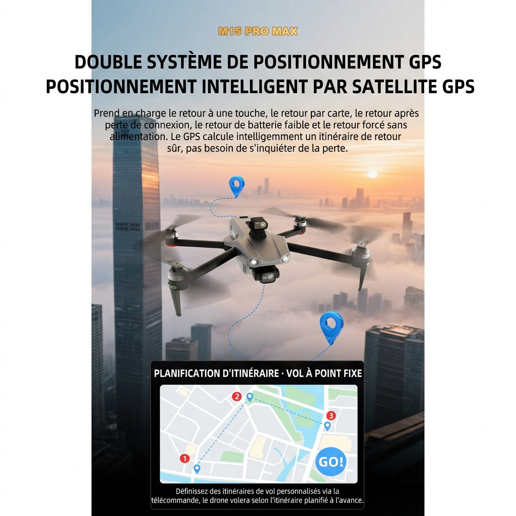 Drohne M15 PRO MAX | 600g Abwurfnutzlast, 3-Achsen-Gimbal, 360°-Laser-Hindernisvermeidung, 45 Min. Flugzeit, 30 km Hin- und Rückflugreichweite, 4K 48MP Kamera mit Touchscreen-Fernbedienung