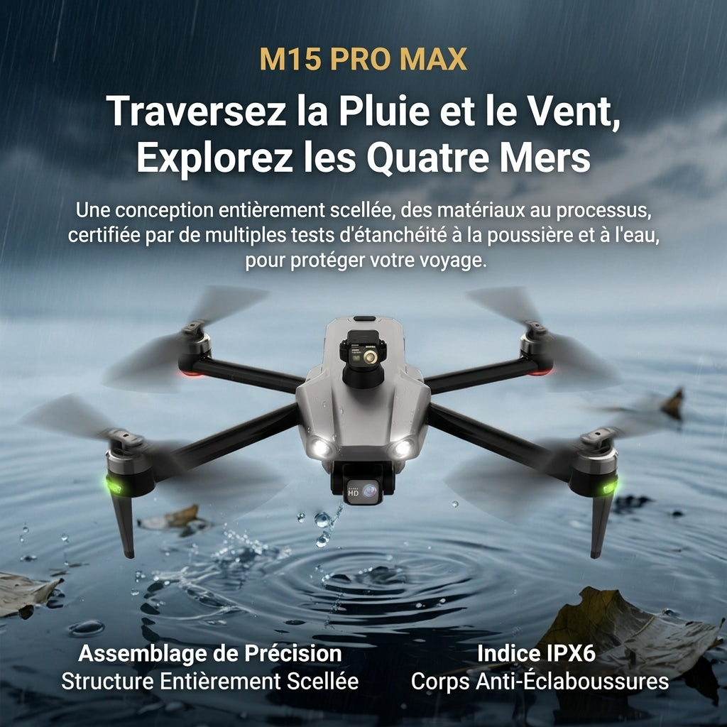 Drohne M15 PRO MAX | 600g Abwurfnutzlast, 3-Achsen-Gimbal, 360°-Laser-Hindernisvermeidung, 45 Min. Flugzeit, 30 km Hin- und Rückflugreichweite, 4K 48MP Kamera mit Touchscreen-Fernbedienung