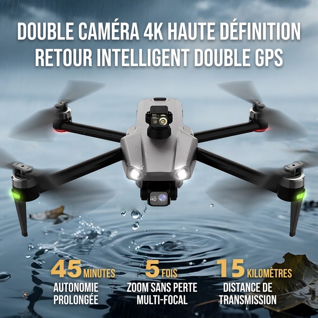Drohne M15 PRO MAX | 600g Abwurfnutzlast, 3-Achsen-Gimbal, 360°-Laser-Hindernisvermeidung, 45 Min. Flugzeit, 30 km Hin- und Rückflugreichweite, 4K 48MP Kamera mit Touchscreen-Fernbedienung