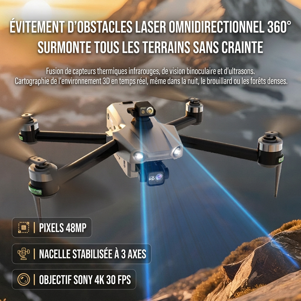 Drohne M15 PRO MAX | 600g Abwurfnutzlast, 3-Achsen-Gimbal, 360°-Laser-Hindernisvermeidung, 45 Min. Flugzeit, 30 km Hin- und Rückflugreichweite, 4K 48MP Kamera mit Touchscreen-Fernbedienung