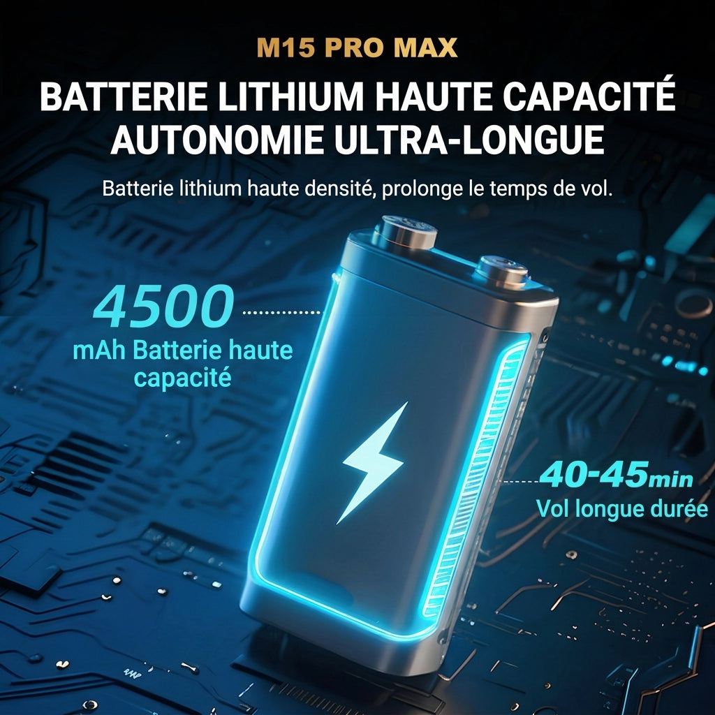 Drohne M15 PRO MAX | 600g Abwurfnutzlast, 3-Achsen-Gimbal, 360°-Laser-Hindernisvermeidung, 45 Min. Flugzeit, 30 km Hin- und Rückflugreichweite, 4K 48MP Kamera mit Touchscreen-Fernbedienung