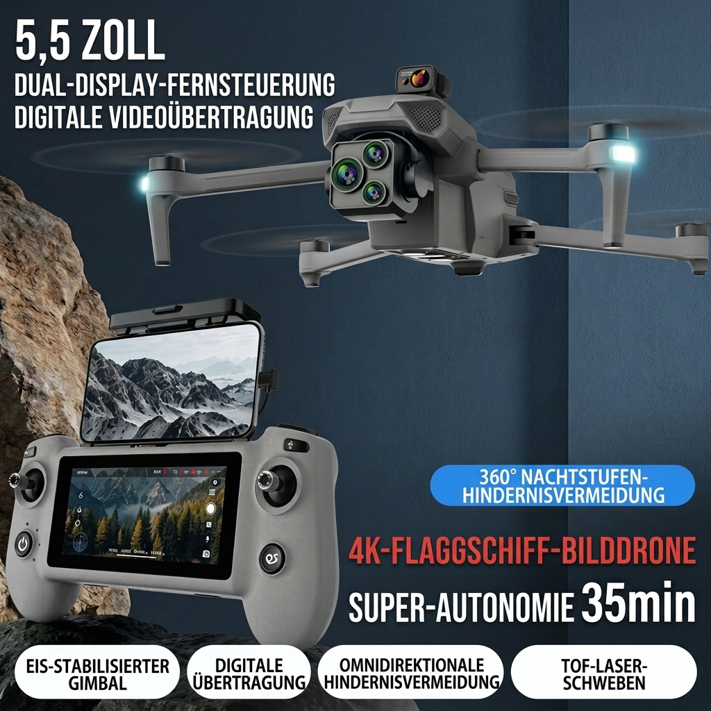 MX02, Fernbedienung mit Touchscreen 5,5 Zoll, Integrierte Abwurffunktion, Last 250g, Reichweite 8km, Höhe 300m, 4K Kamera, 35Min Akkulaufzeit, Mehrfache GPS-Rückkehr, vlog, Hochzeit, Reise, Familie, <250g, Lokale Lieferung