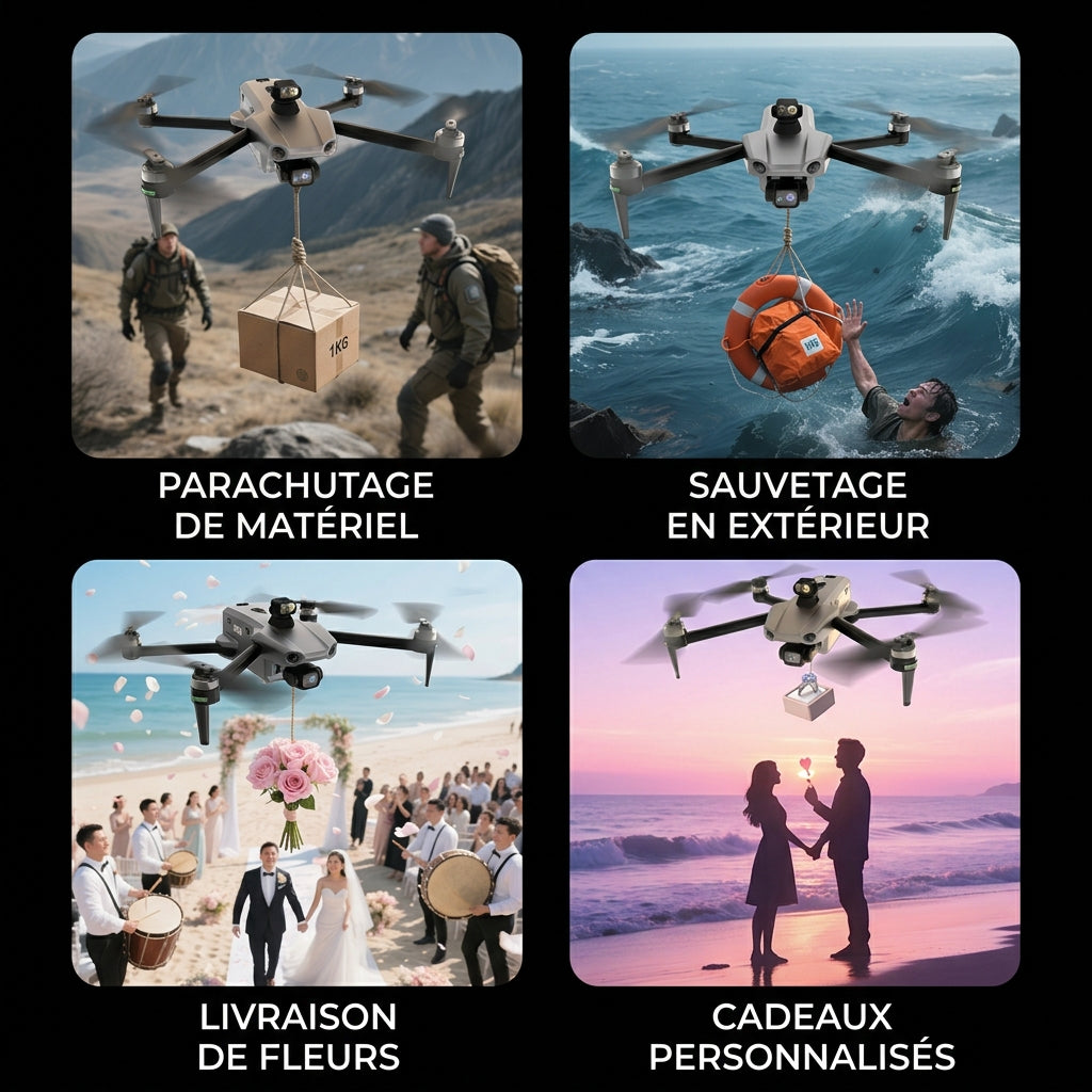 Drohne M15 PRO MAX | 600g Abwurfnutzlast, 3-Achsen-Gimbal, 360°-Laser-Hindernisvermeidung, 45 Min. Flugzeit, 30 km Hin- und Rückflugreichweite, 4K 48MP Kamera mit Touchscreen-Fernbedienung
