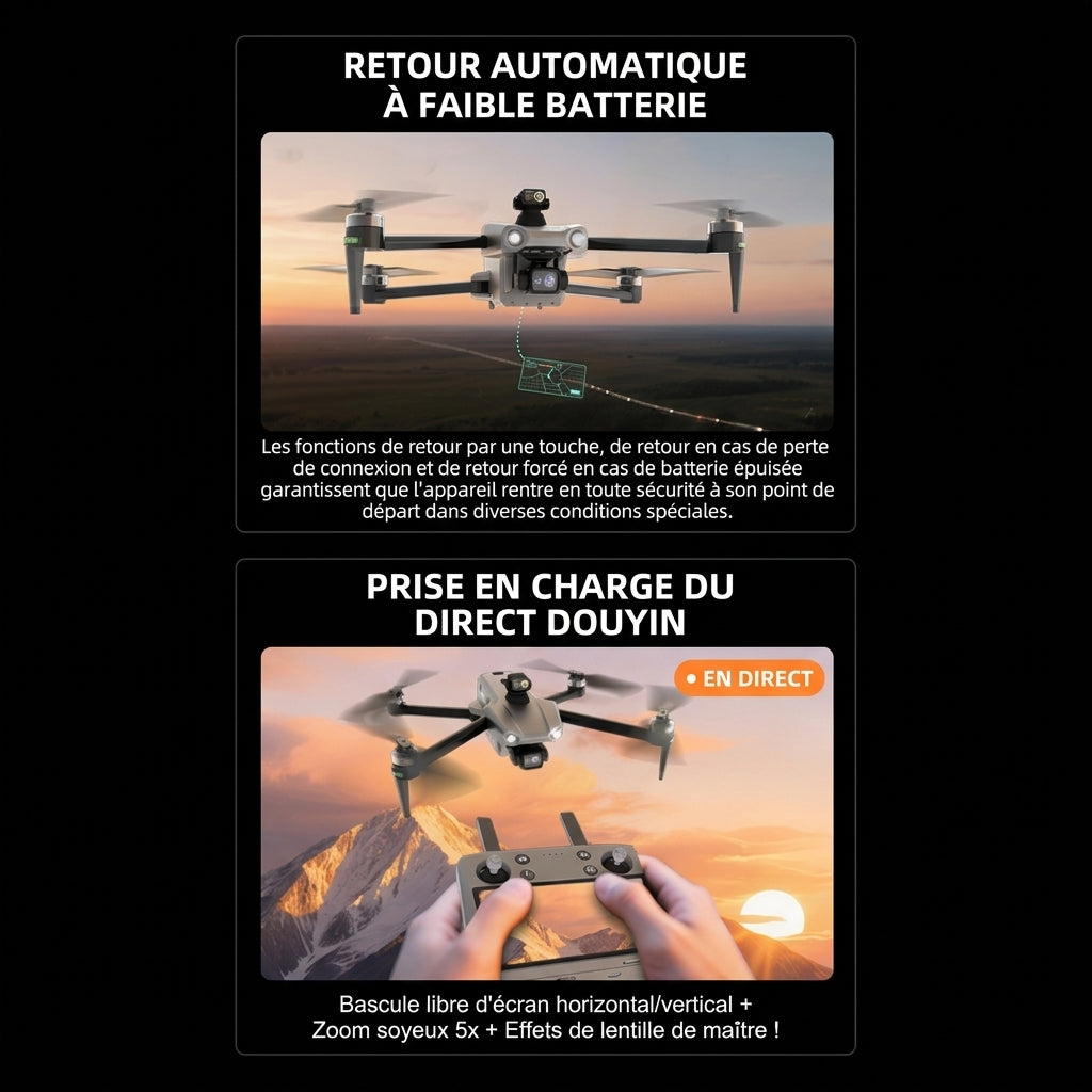 Drohne M15 PRO MAX | 600g Abwurfnutzlast, 3-Achsen-Gimbal, 360°-Laser-Hindernisvermeidung, 45 Min. Flugzeit, 30 km Hin- und Rückflugreichweite, 4K 48MP Kamera mit Touchscreen-Fernbedienung