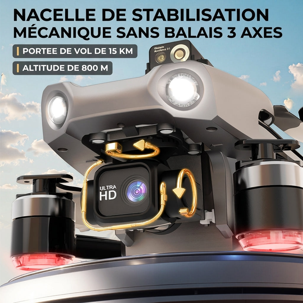 Drohne M15 PRO MAX | 600g Abwurfnutzlast, 3-Achsen-Gimbal, 360°-Laser-Hindernisvermeidung, 45 Min. Flugzeit, 30 km Hin- und Rückflugreichweite, 4K 48MP Kamera mit Touchscreen-Fernbedienung
