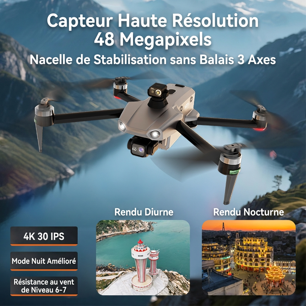 Drohne M15 PRO MAX | 600g Abwurfnutzlast, 3-Achsen-Gimbal, 360°-Laser-Hindernisvermeidung, 45 Min. Flugzeit, 30 km Hin- und Rückflugreichweite, 4K 48MP Kamera mit Touchscreen-Fernbedienung