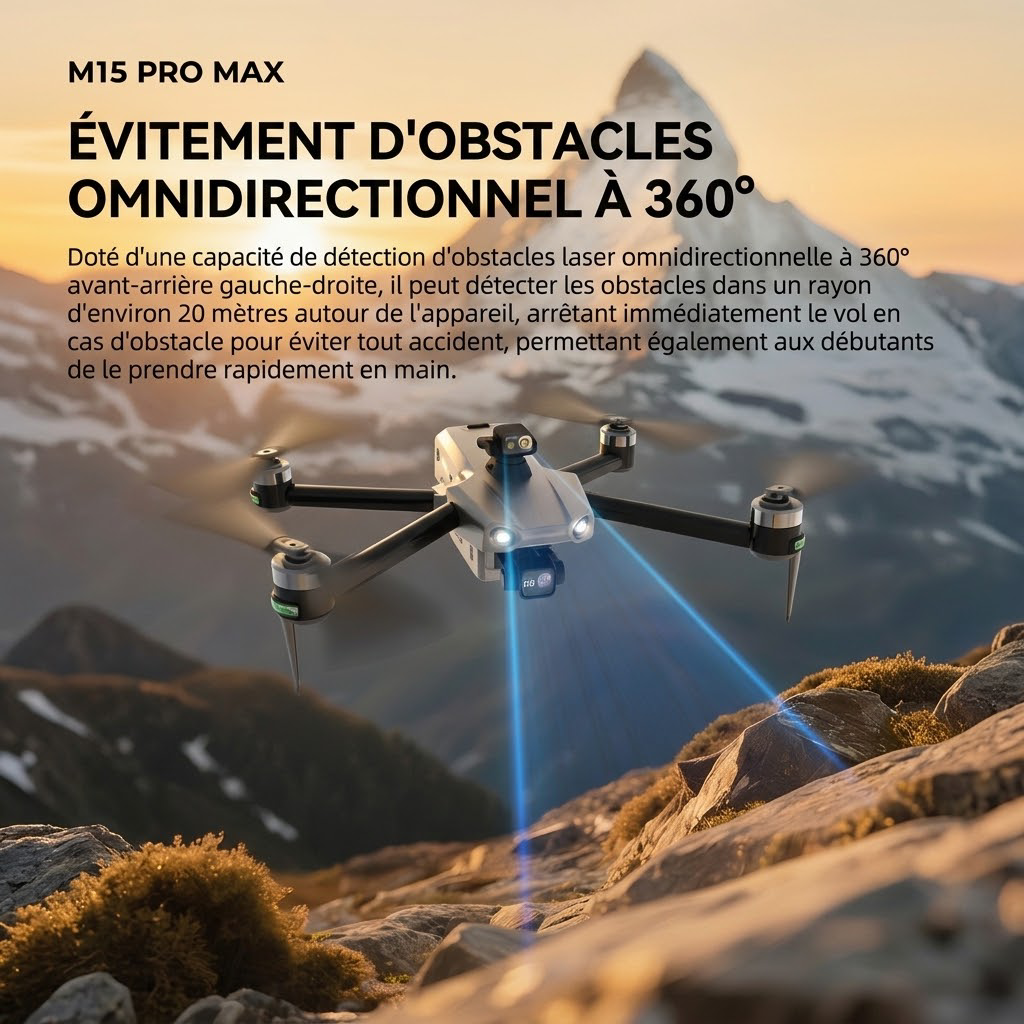 Drohne M15 PRO MAX | 600g Abwurfnutzlast, 3-Achsen-Gimbal, 360°-Laser-Hindernisvermeidung, 45 Min. Flugzeit, 30 km Hin- und Rückflugreichweite, 4K 48MP Kamera mit Touchscreen-Fernbedienung