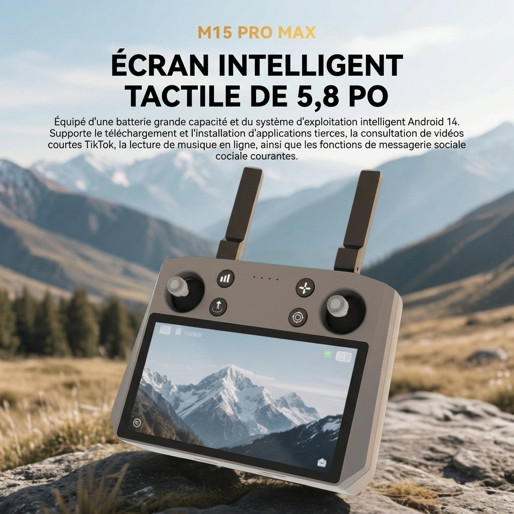 Drohne M15 PRO MAX | 600g Abwurfnutzlast, 3-Achsen-Gimbal, 360°-Laser-Hindernisvermeidung, 45 Min. Flugzeit, 30 km Hin- und Rückflugreichweite, 4K 48MP Kamera mit Touchscreen-Fernbedienung